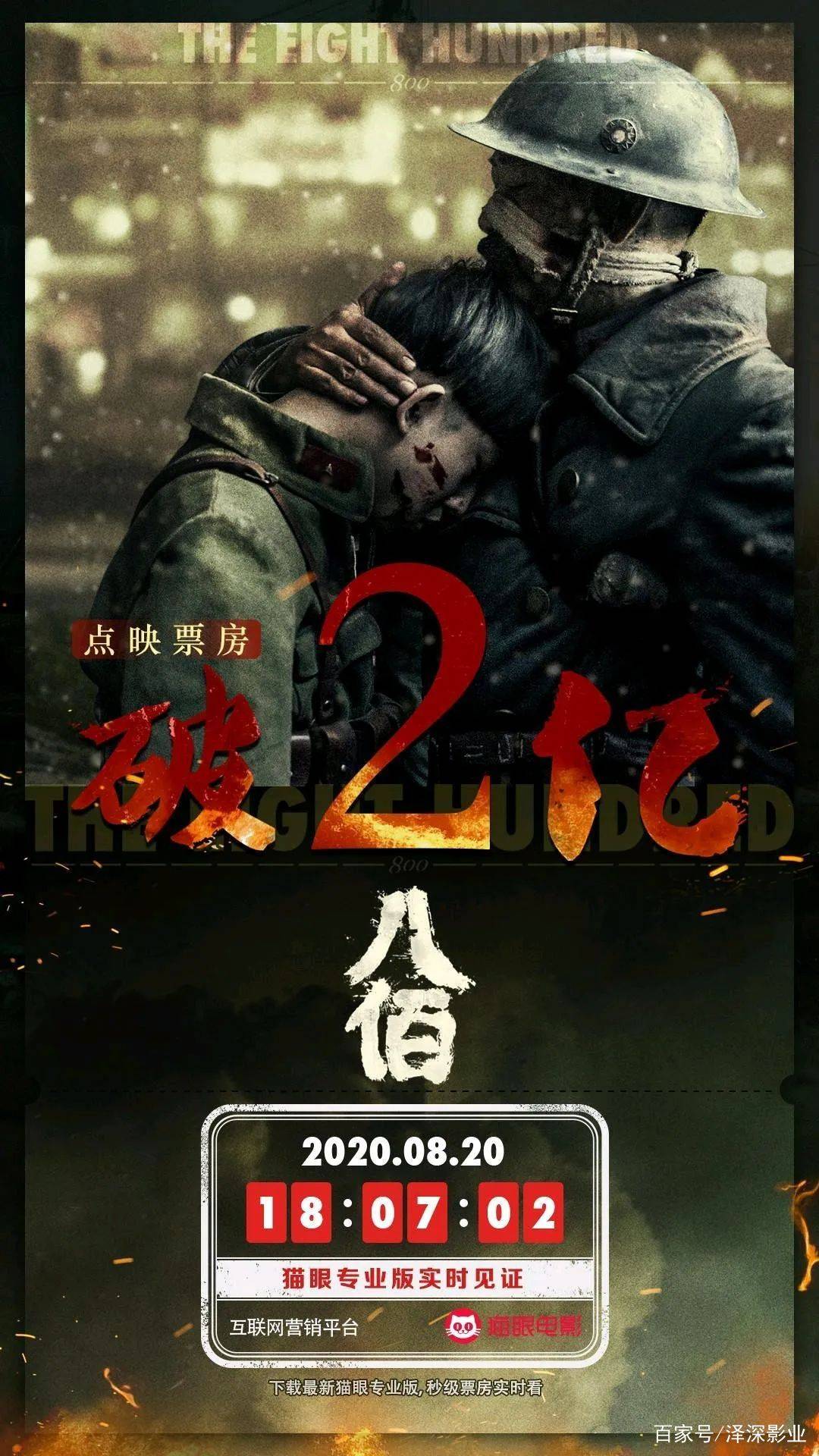 八佰票房持续飙升，热血电影创造票房奇迹